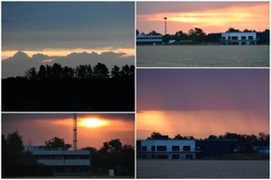 Couleurs matinales avec pluie et orage